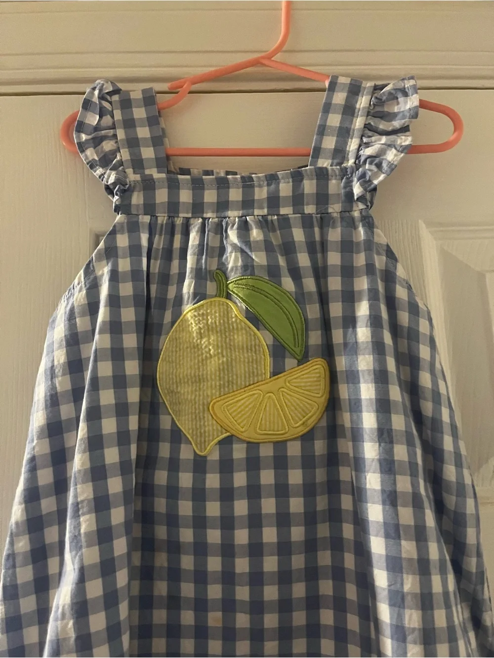 Cute lemon gingham dress